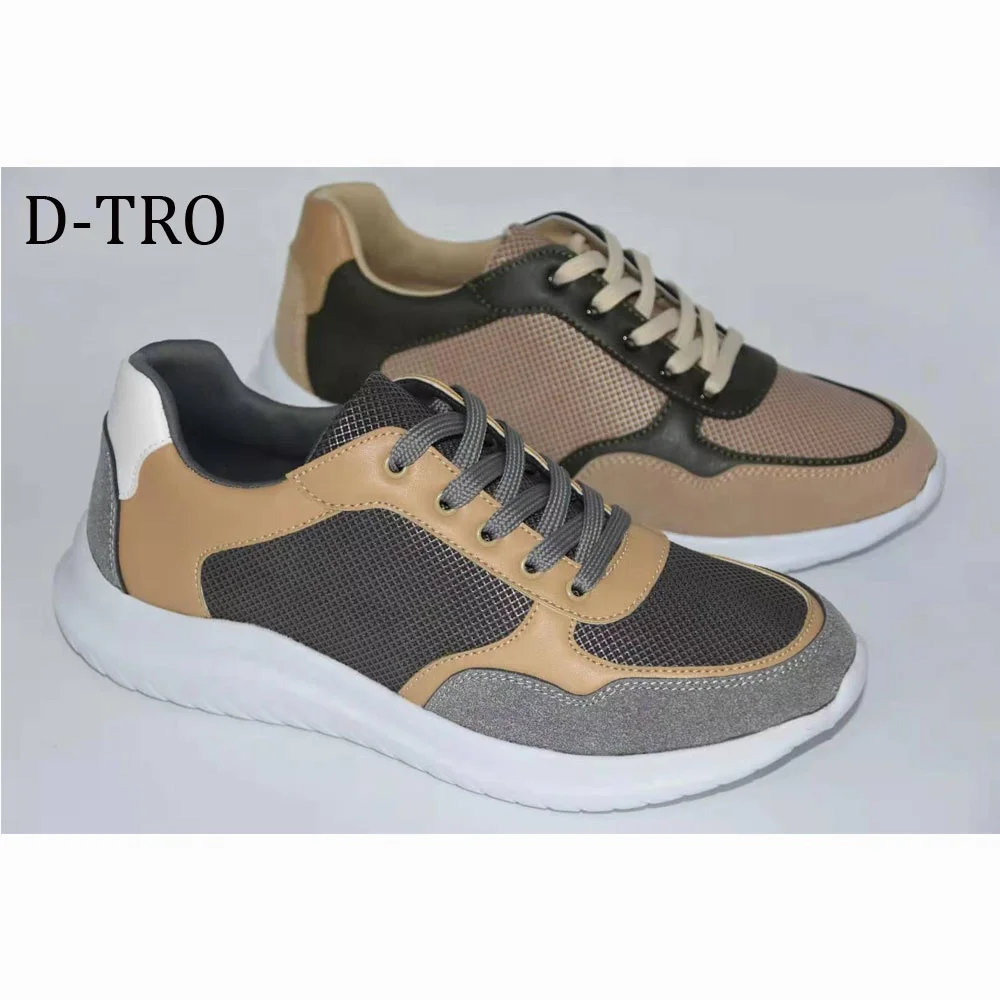 

New Fashion Creative Idea Lace Up Equitable Price 40-45 Size Sport Shoes For Men, Black+brown/grey+beige/beige+green