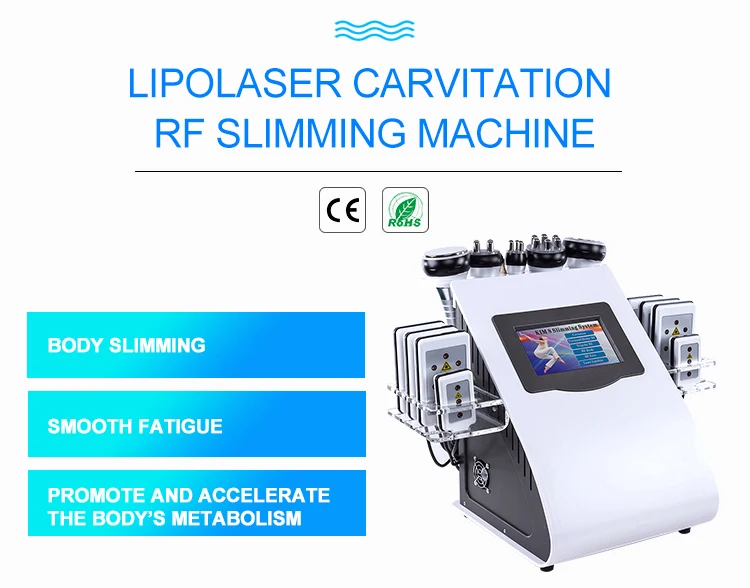 6 In 1 Ultrasonic 40K Ultrasonic  liposuction Unoisetion Cavitation Radio Frequency Vacuum Photon Lipo Laser Slimming Machine