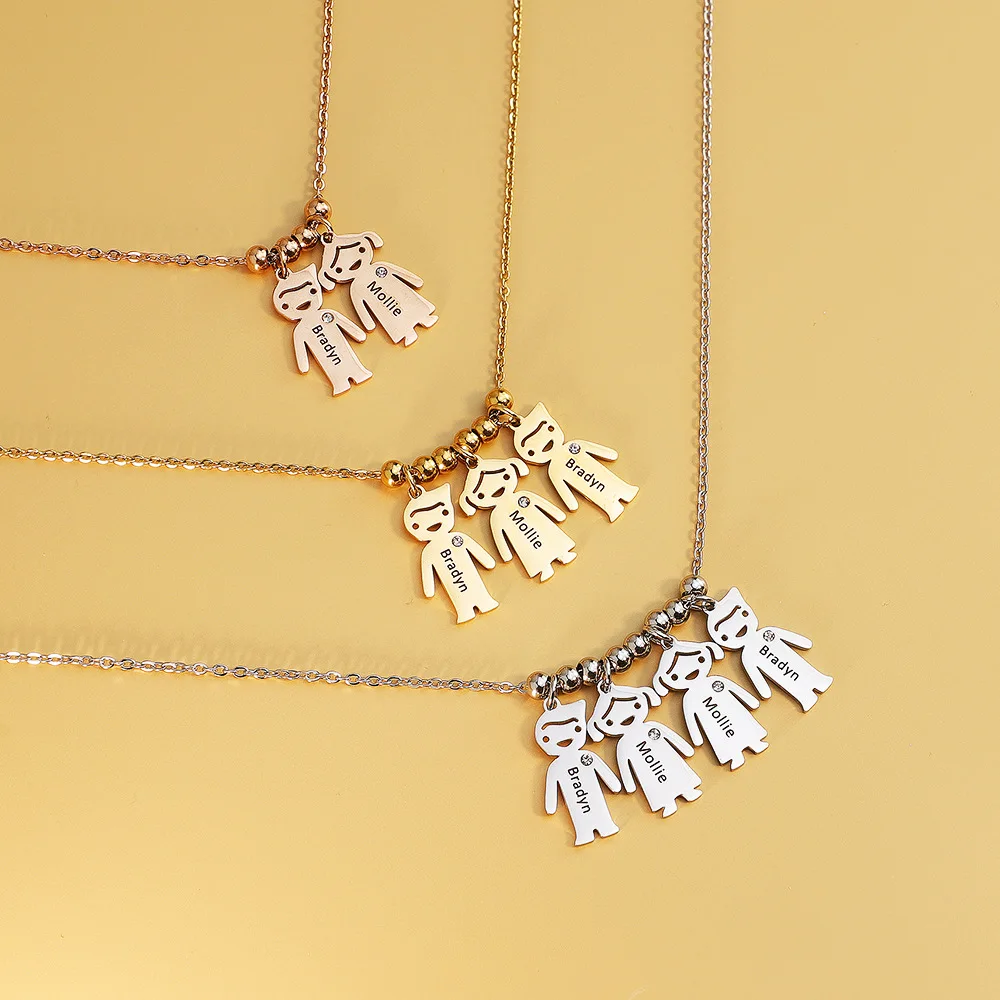 

Personalized jewelry cz child custom name plate necklace for women