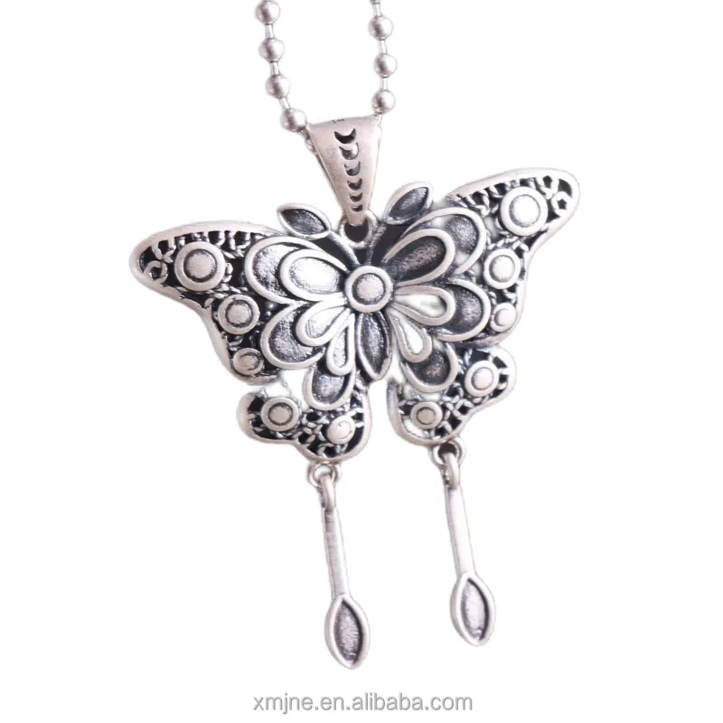 

Certified 99 Sterling Silver Filigree Butterfly Pendant Vintage Hollow Butterfly Art Style Sterling Silver Pendant For Women