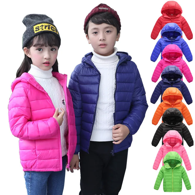 

Down Winter Down Jacket boy girl Child Kid Light Coat Hooded Thin Warm big boys Outerwears 2 4 6 8 10 kids coats winter