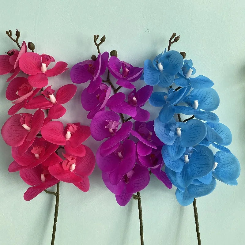 Fc4001 9 Heads Real Touch 3d Artificial Orchid Decorative Flowers