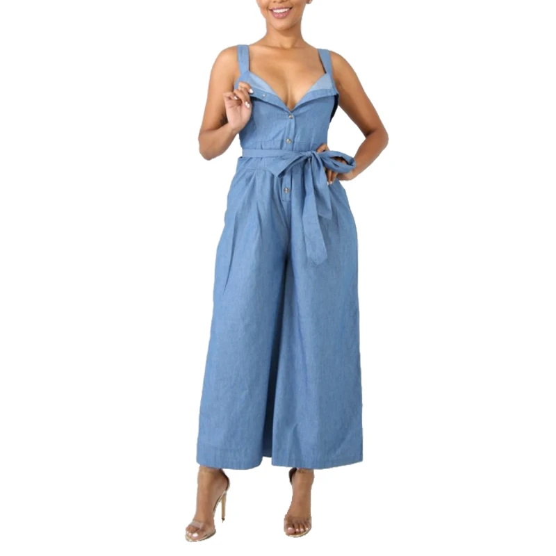 

Ladies Denim Jeans Full Length Overall Jumpsuit used for Womens, Blue