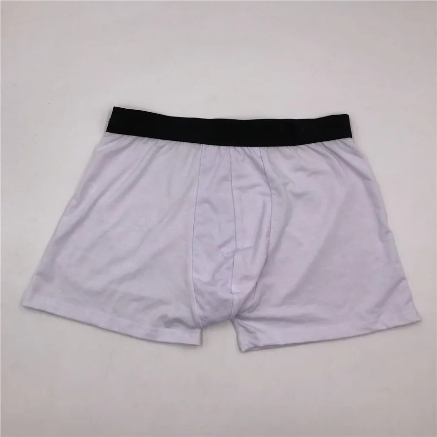 

sublimation white boxer shorts with black soft waistband polyester with spandex