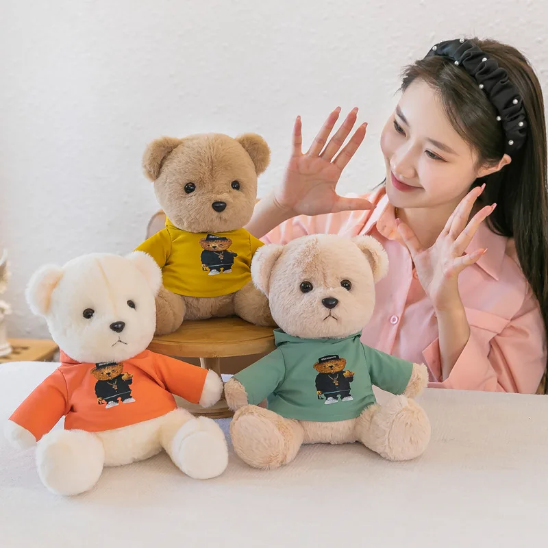 

Colorful sweater teddy bear doll stuffed & plush toy animal cute gift for children