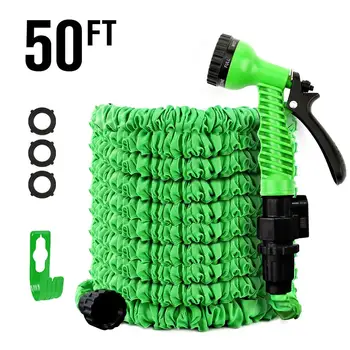 Expandable Flexible Water Garden Hose With 7 Function Spray Nozzle Buy Expanding Flexible Garden Hose No Kink Garden Hose Small Diameter Garden Hose Product On Alibaba Com