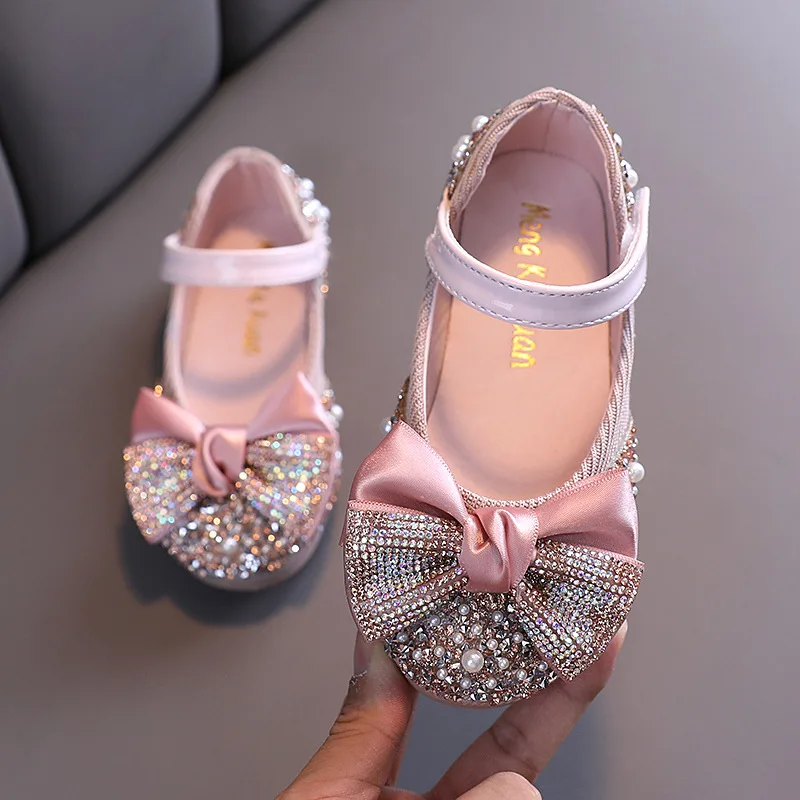 

Girls Elegant Designs Princess Shoes With Sequined Decorated Girls Pu Leather Children's Dress Shoes, Picture shows