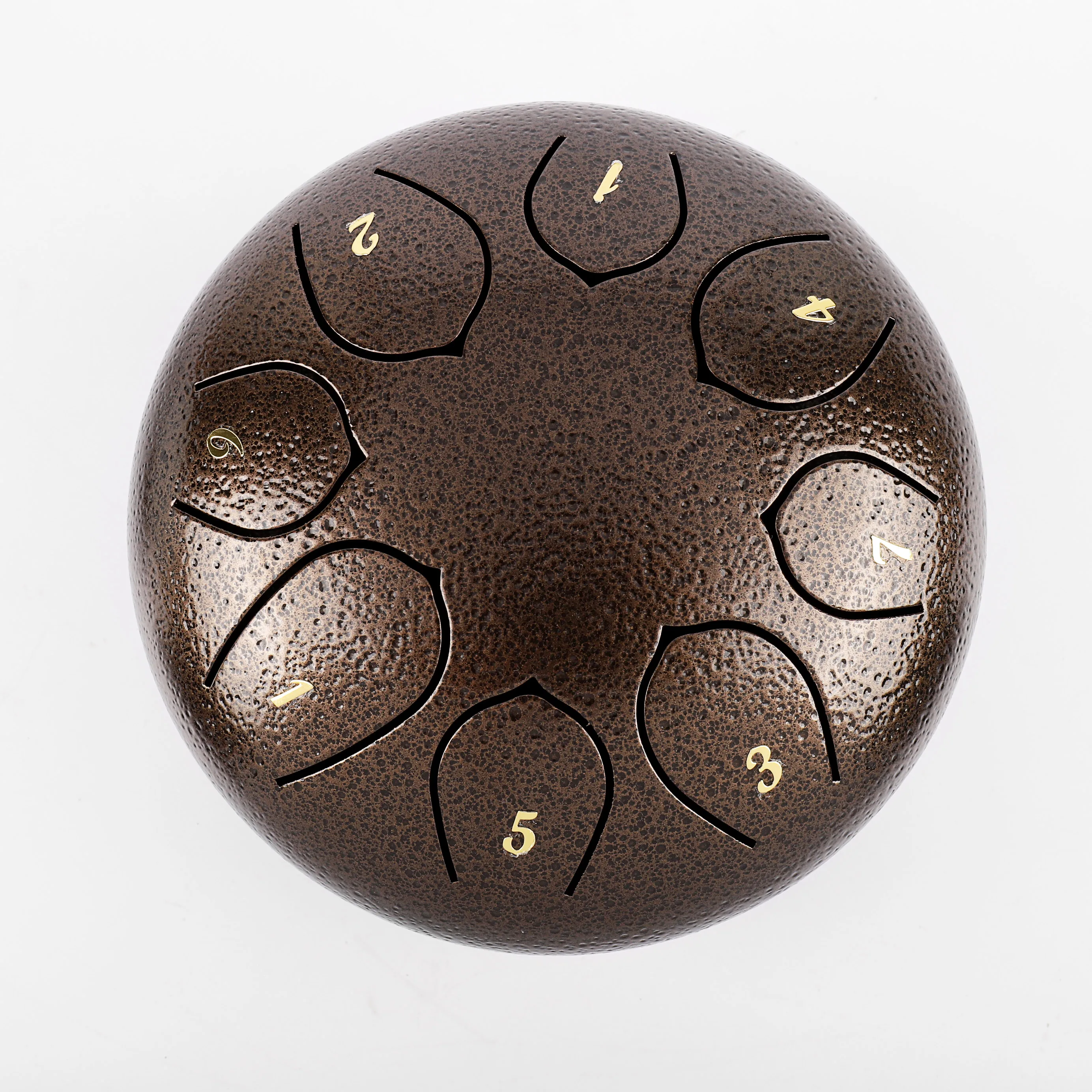 

Free printing logo 6inches 8tones brown tank hand pan steel tongue drum with stick and bag