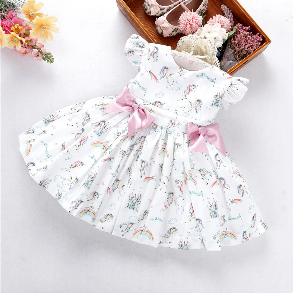 

056118 summer vintage infant toddler baby dresses for girls dress spanish unicorn wholesale kids children's clothes boutiques