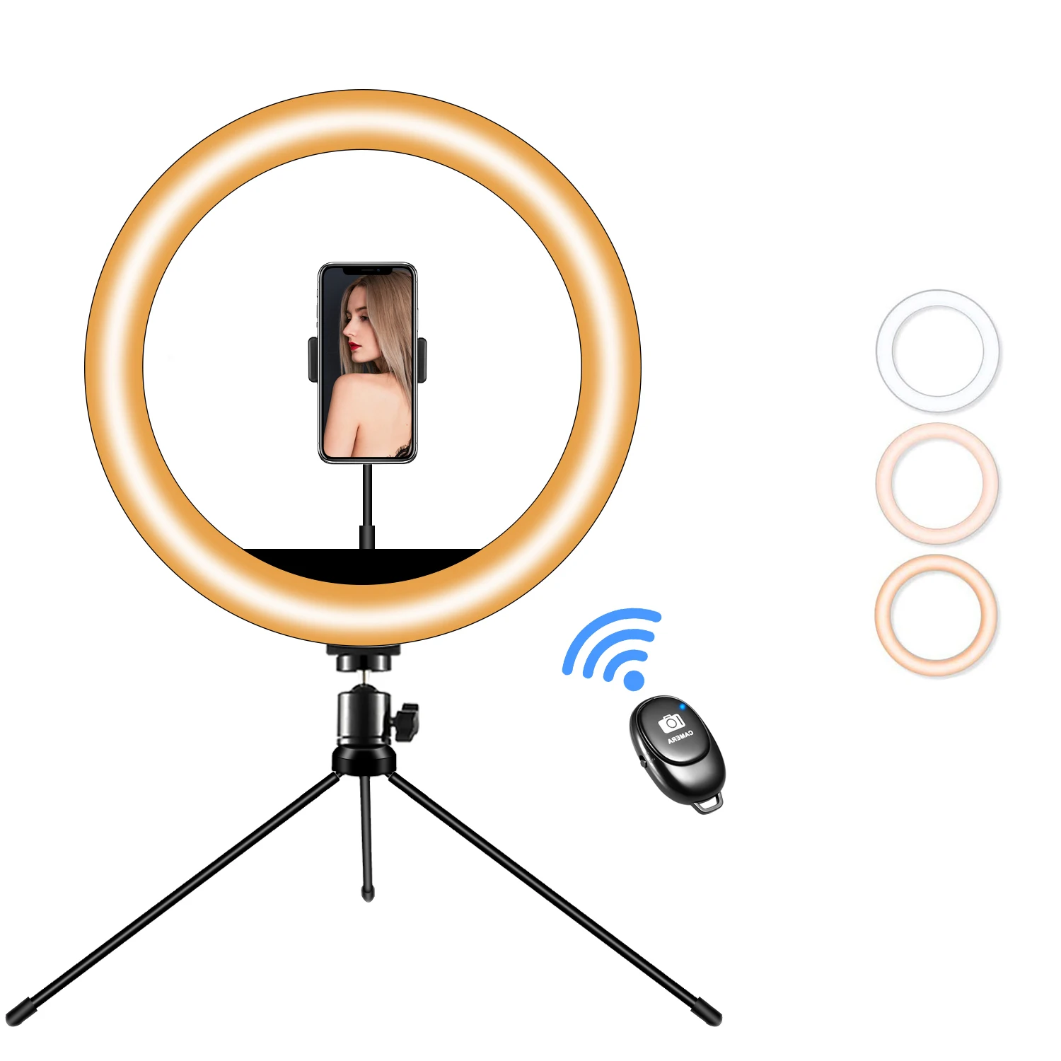 

Hot selling 10 inch LED Video Ring Light with Desktop Tripod Stand Selfie Stick Lamp for Makeup Live Broadcast