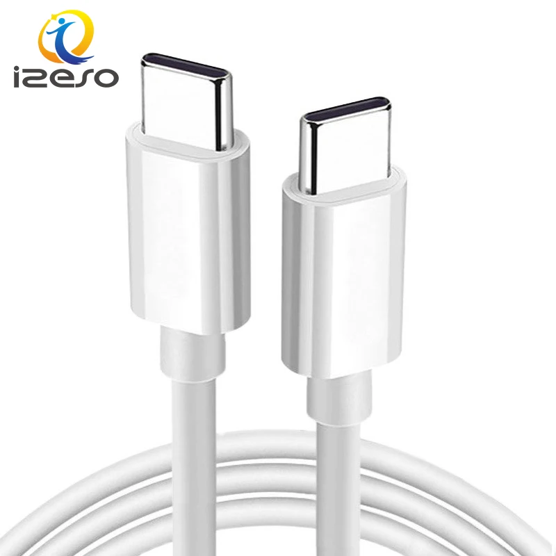 

PD 60W 3A Fast Charging Type C To Type C USB PD Quick Charging Cable for Samsung Huawei Mobile Phone, White
