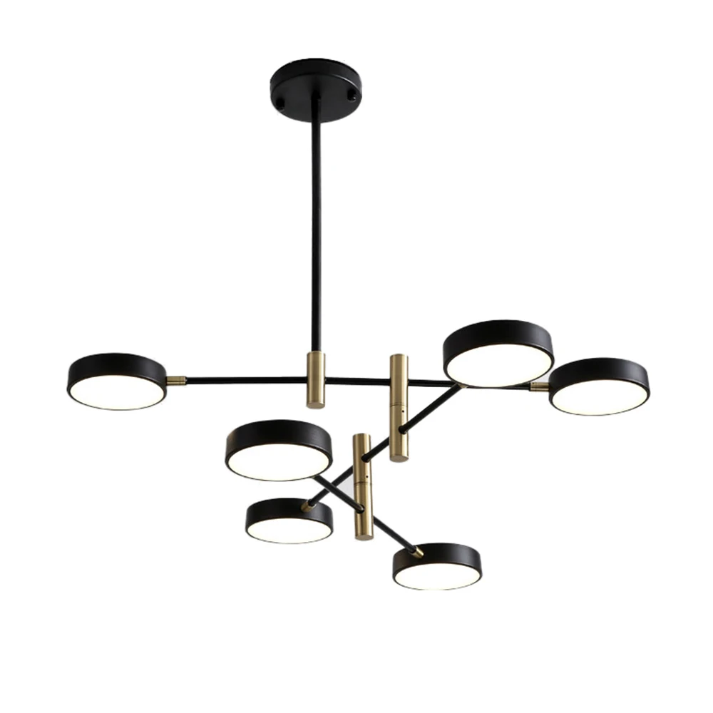 Modern Fashion Black Gold White Long Led Ceiling Suspended Chandelier Light Lamp for Hall Kitchen Living Room Loft Bedroom