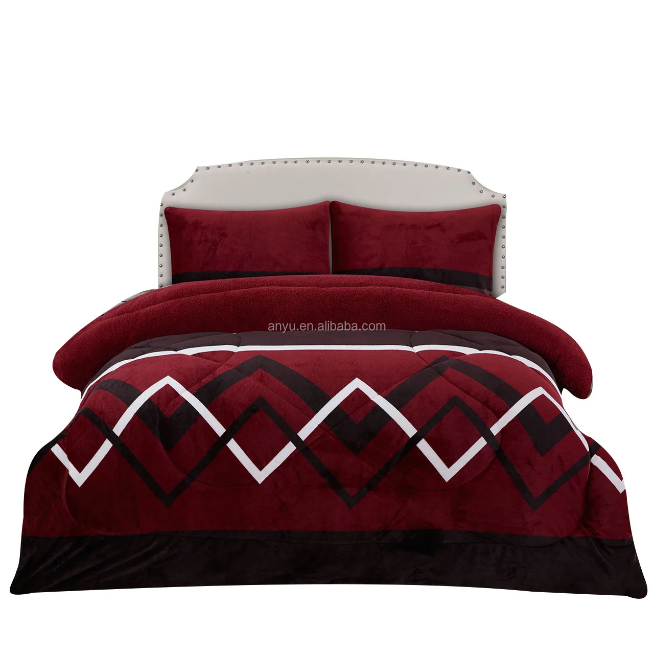 Soft And Warmer 100 Polyester Flannel And Sherpa 3 Pieces Borrego