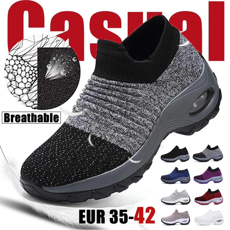 

Amazon Large Size Custom Women Walking Shoes, Air Cushion Knitting Sneakers,Fashion Casual Socks Shoes