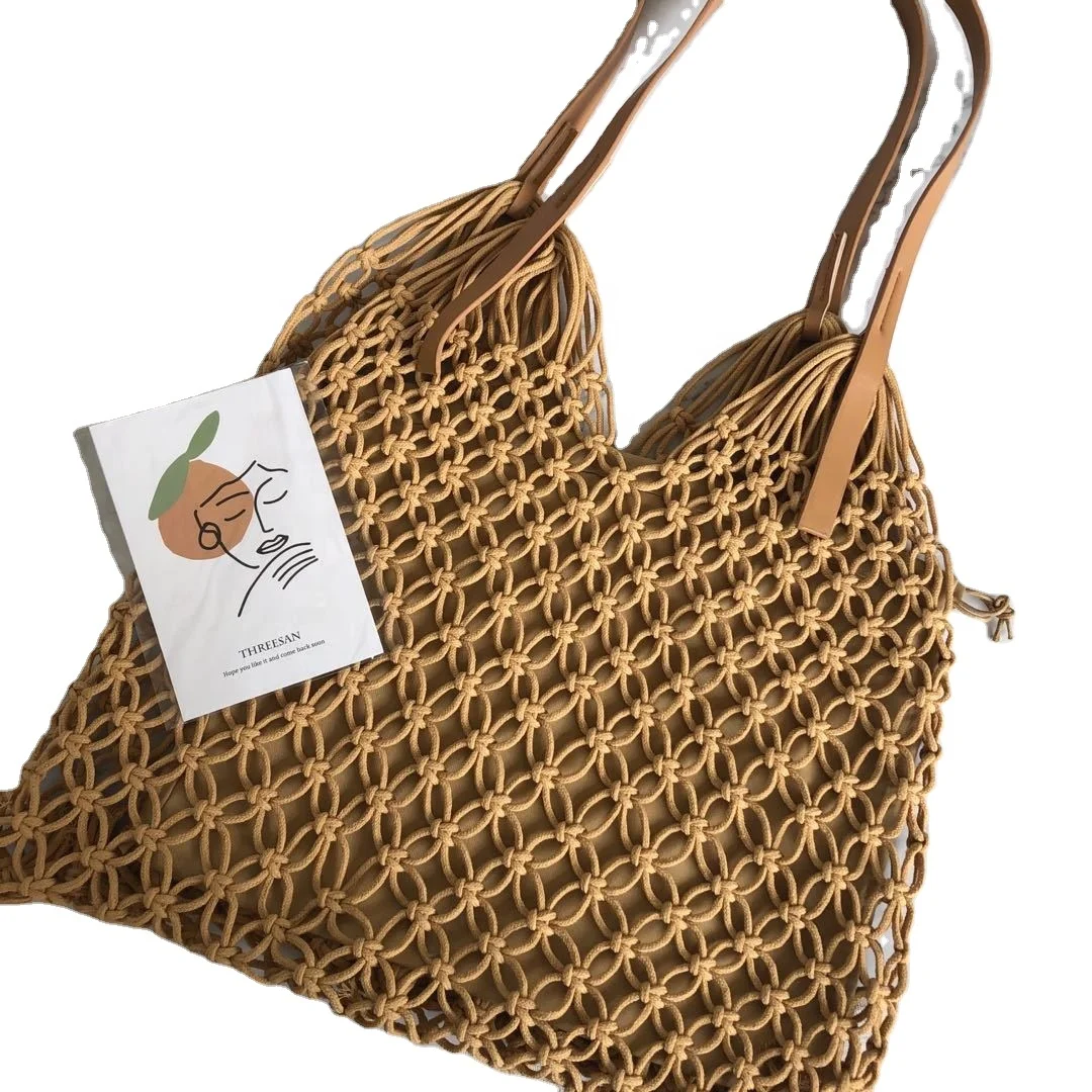 

Wholesale fashion weave women shoulder bag foldable portable summer tote beach bag, Picture
