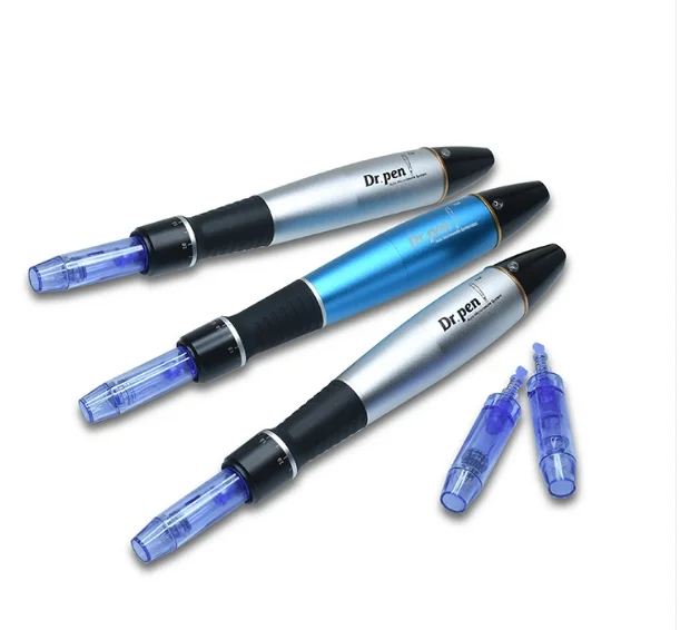 

Original Beauty Dermapen microneedling roller Whitening Pigment Removal Micro Needle Wireless Dr meso Ultima A1 Derma Pen, Silver,blue