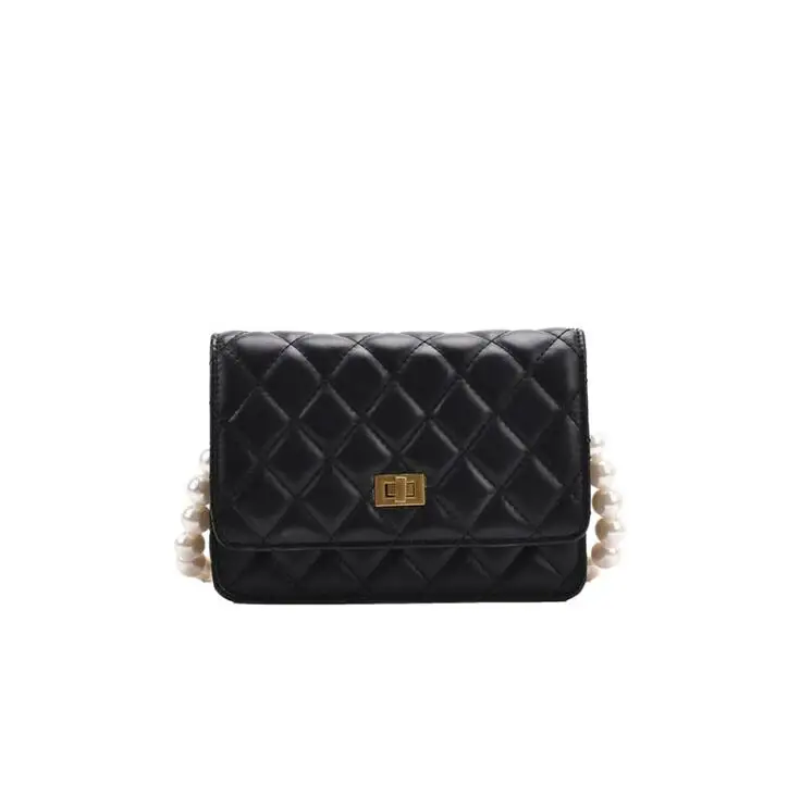 

Pearl chain 2021 new chic texture single shoulder cross-slung fashion small square bag, Can be customized