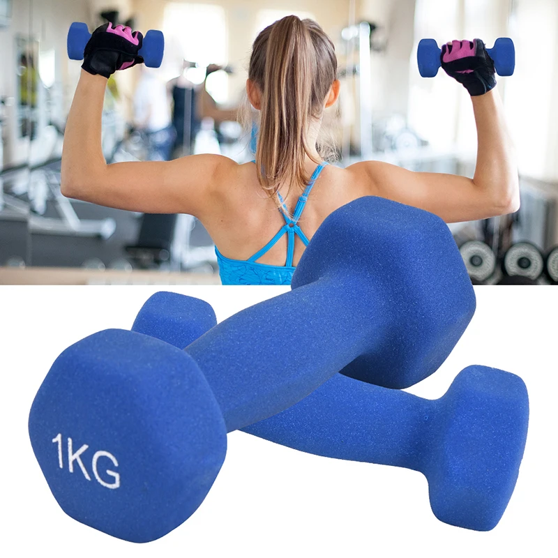 

0.5kg 1kg Fitness Dumbbell Set Frosted Surface Non-slip Dumbbells Men and Women Exercise Sport Weights Body Building Equipment, Red blue pink purple