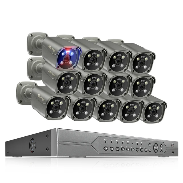 

High Quality 16 Channel 4K Nvr Security Cctv Camera System Poe 12Pcs Two Way Audio Face Detection Camera