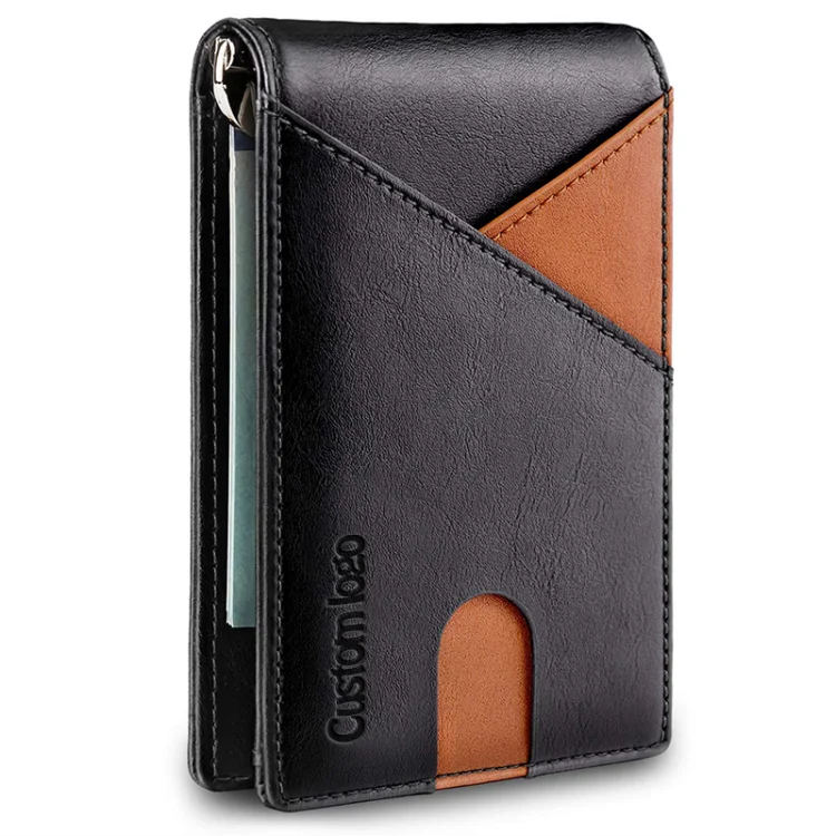 

RFID Mens Leather Credit Card Holder Money Clip Wallet, Any color is available