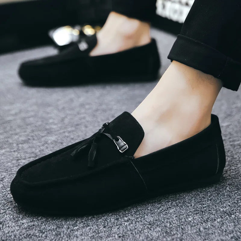 

New arrival fashion men casual slip on loafer moccasin shoes, Grey/black/red