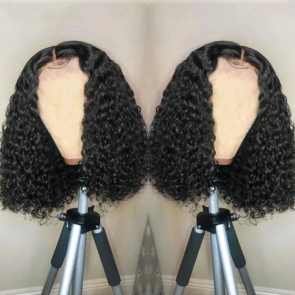 

Raw virgin brazilian hair bob afro kinky human hair bulk full lace human hair wig short curly wig for black women