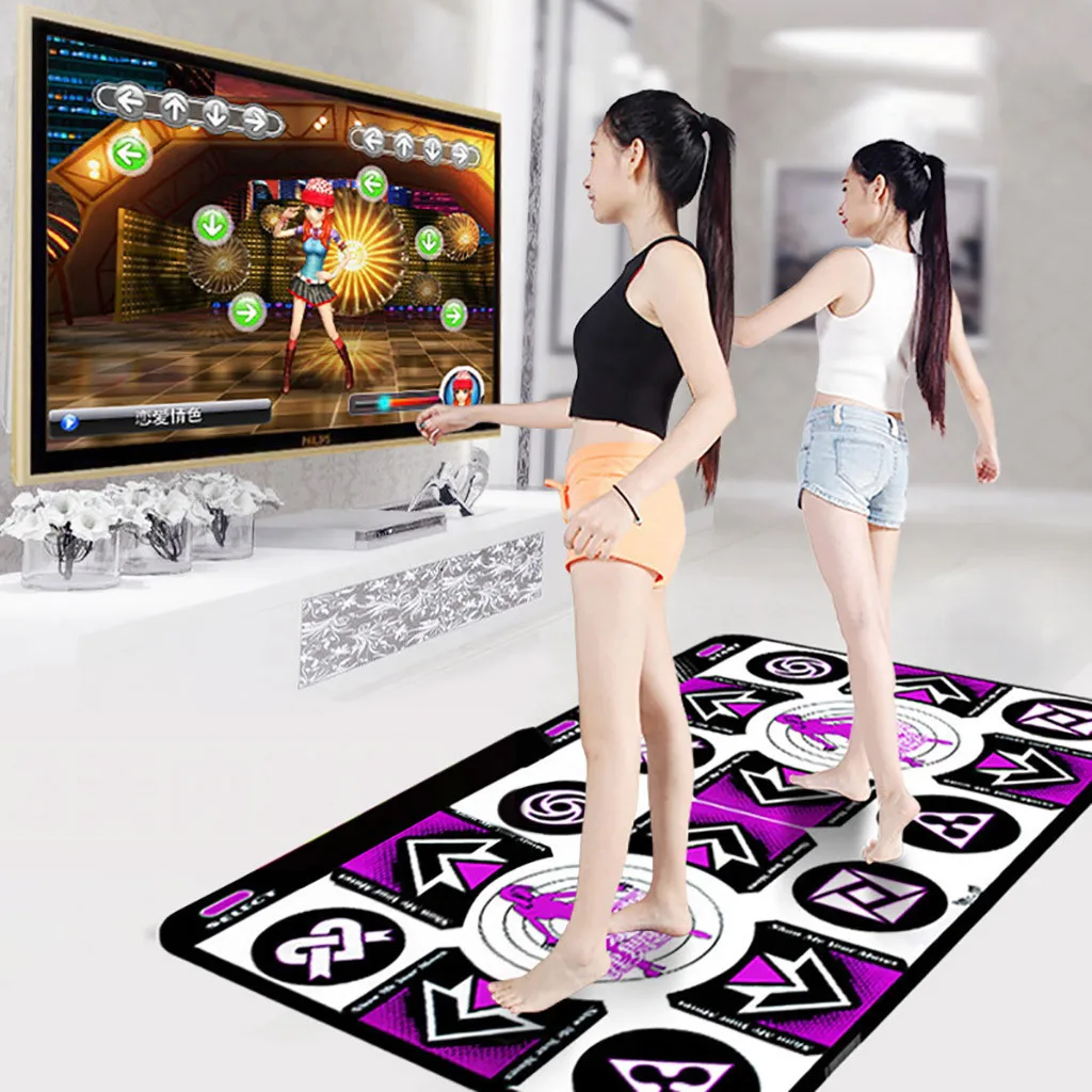 

Double Non-slip Dance Step Somatosensory + 2 Remote Controls + Wireless Dance Pads Mat Usb ODM Unisex Slimming Purple