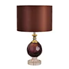 E27 home decorative contemporary modern gold purple amber glass led stand desk light crystal chandelier table lamp