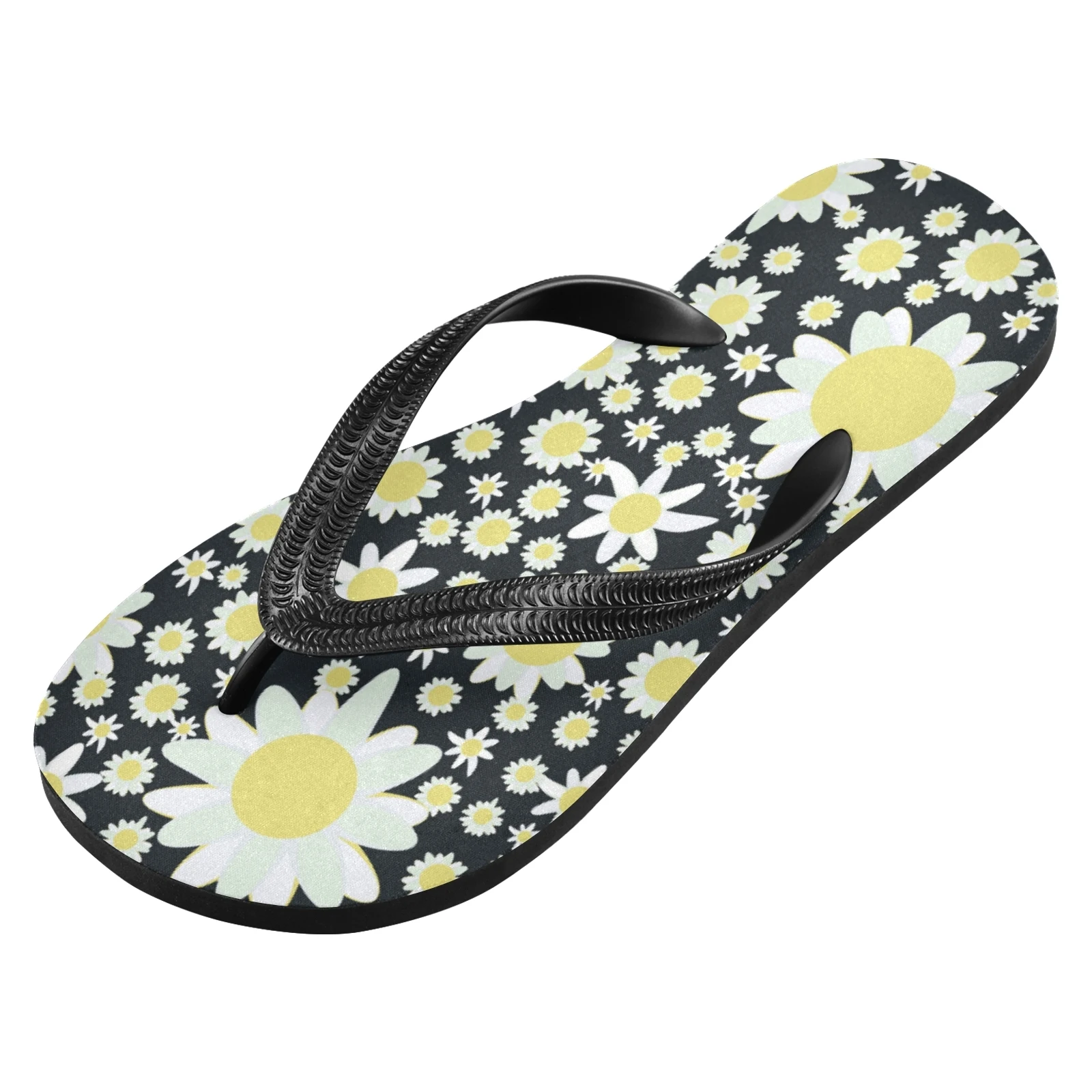 

Stylish Custom Sunflowers Slim Casual Summer Outdoor Rubber Flats Sandals For Women And Ladies Flip Flops