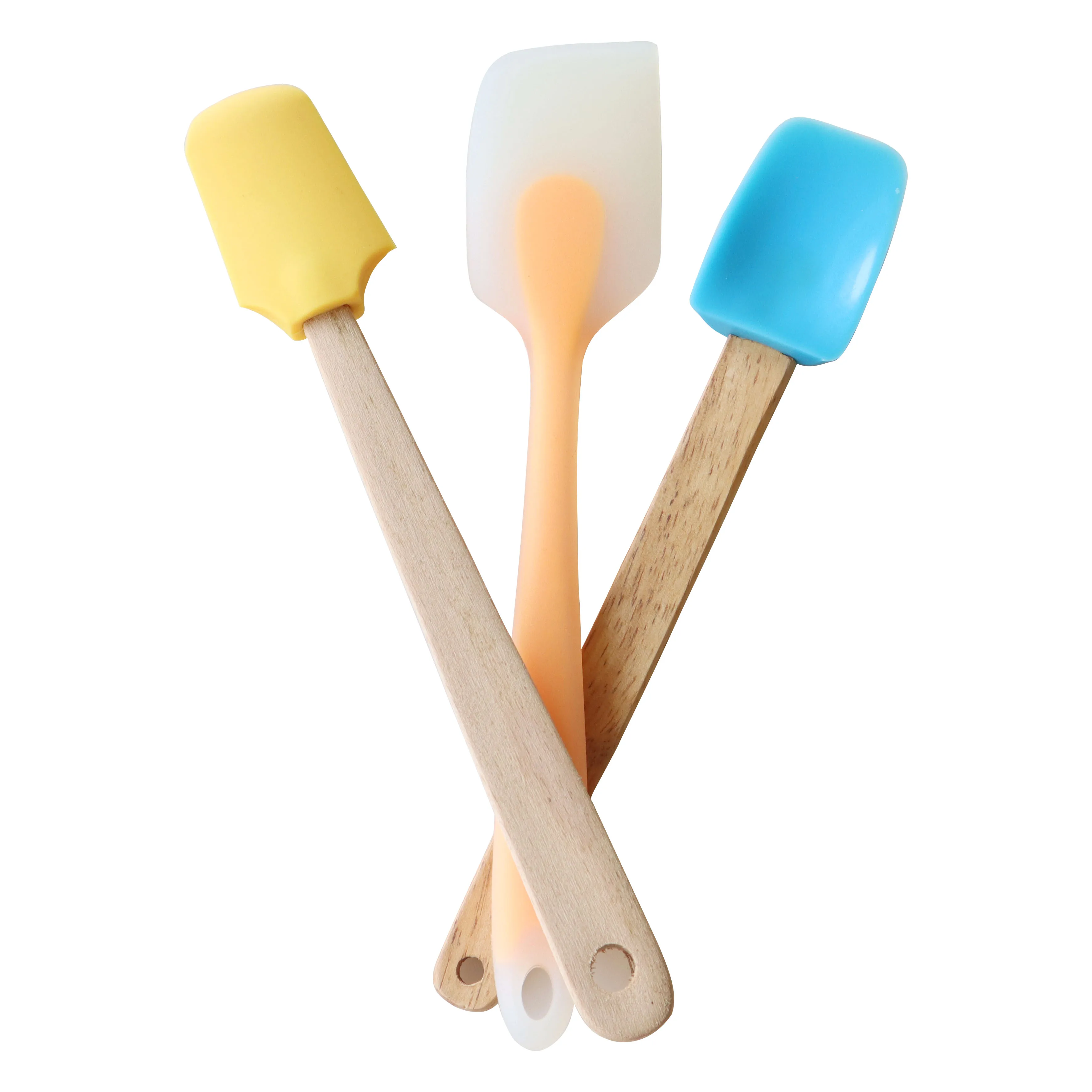 

High temperature resistant non-stick pot wooden handle silica gel spatula, non-toxic harmless environmental protection spatula, Customized