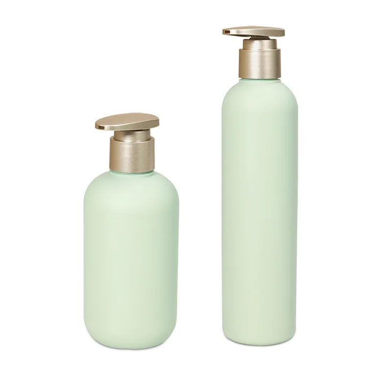 

HDPE bottle 200ml 260ml 300ml 400ml 500ml washing-care pump bottle in Macaron green for Shampoo and shower gel
