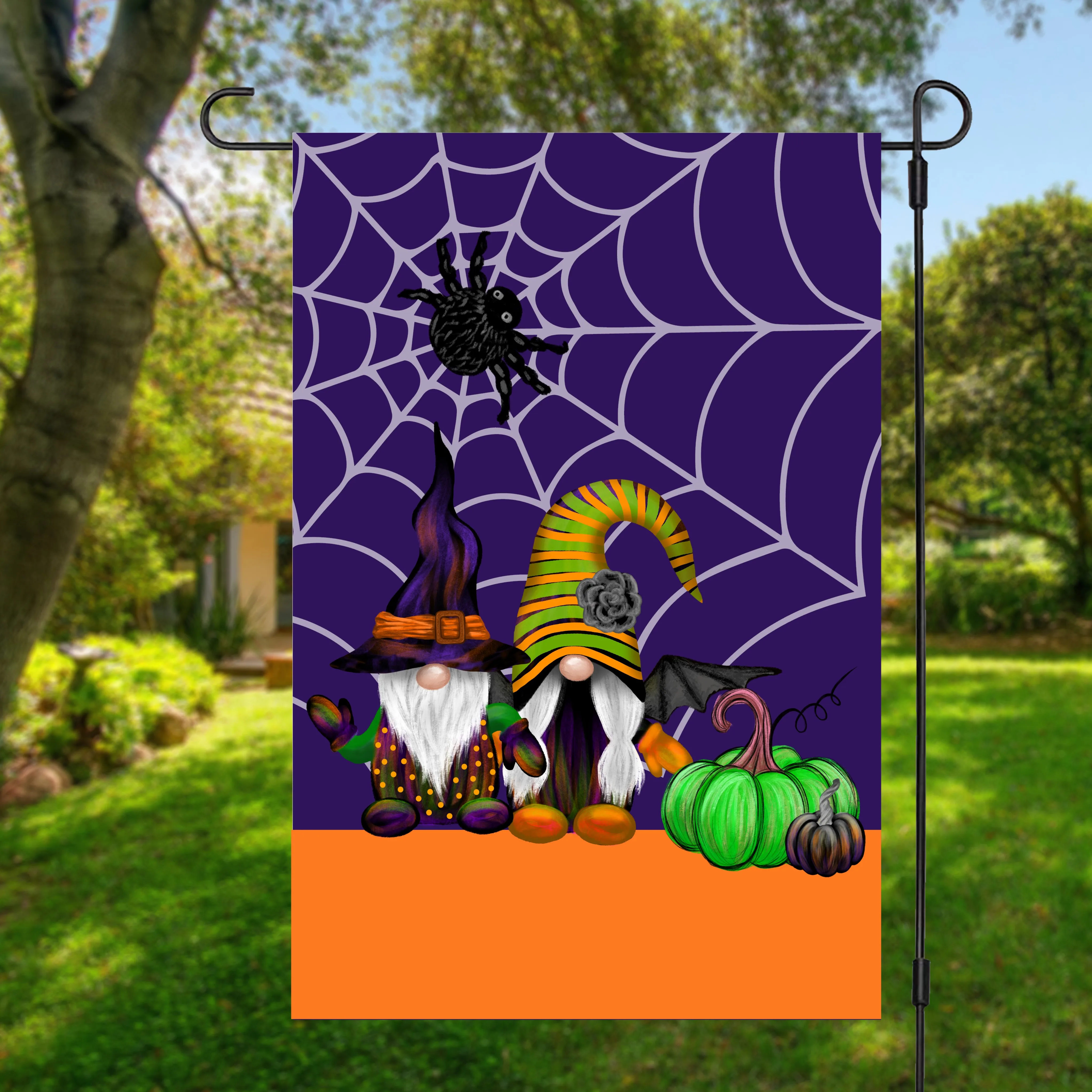 

Monogram Blank Sublimation Polyester Halloween Garden Flag, Plated gold, or as you need