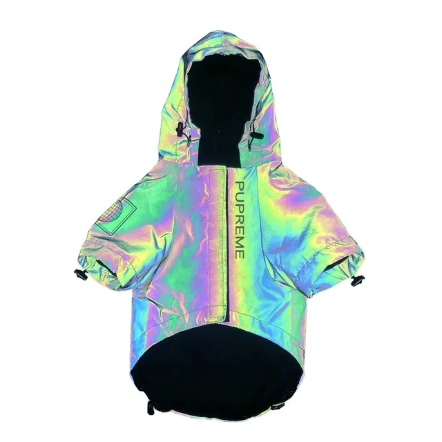 

Wholesale Pet Windproof Rainproof Hoodies Reflective Fashion Large Dog Clothes, Multi color