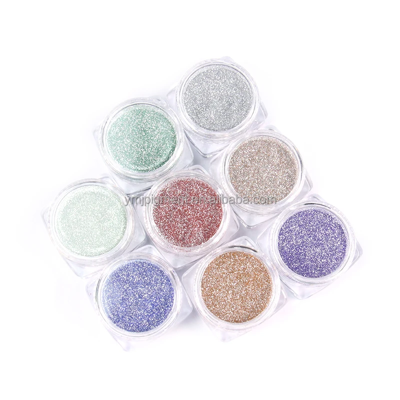 

Nail Art Crystal Diamond Powder 8 Colors Flash Micro Reflective Glitter Effect Nail Prism Powder, Blue, red, gold, silver etc 8 colors