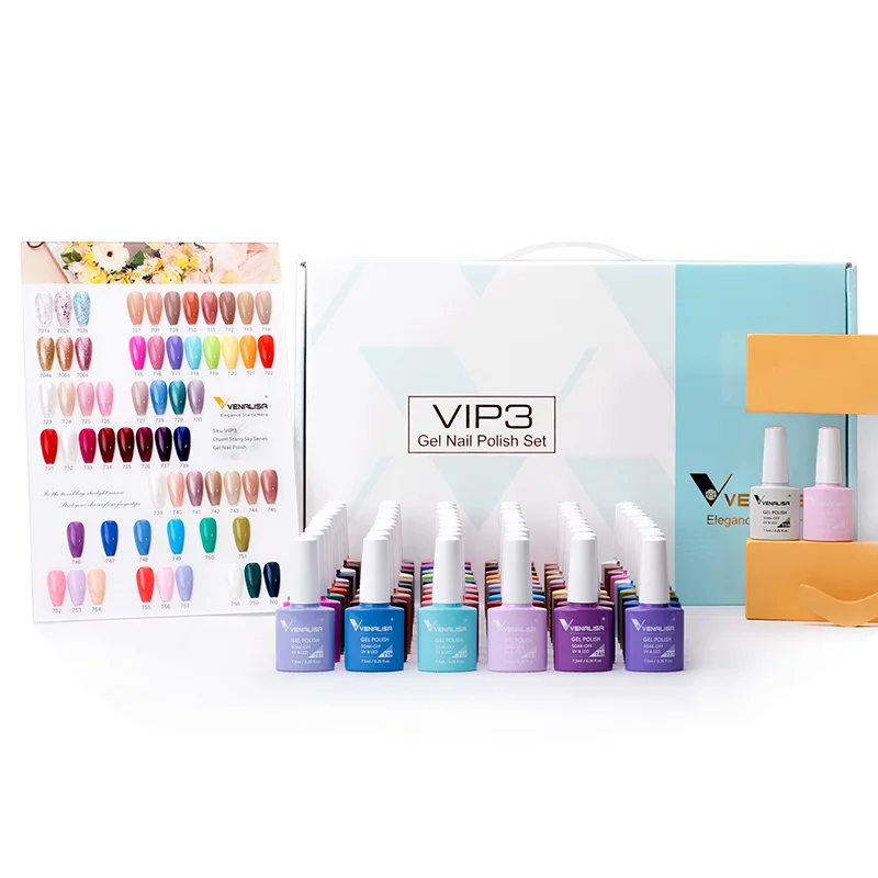 

VENALISA VIP123 uv gel kit 60 colors 7.5ml nail Polish Gift Set CANNI FACTORY gel polish Kit colors bottle With free gift set