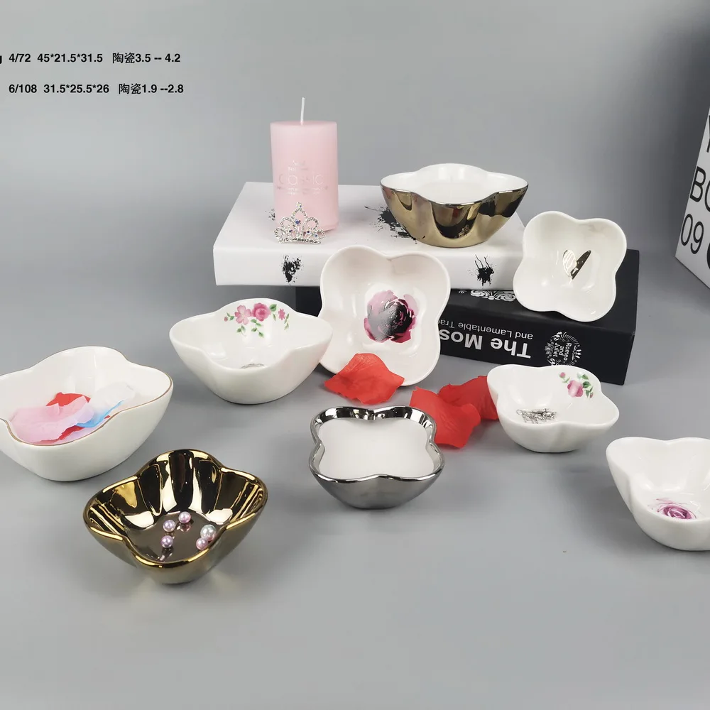 

Ceramic ring dish tray decorative ceramic square holder trinket jewelry dishes