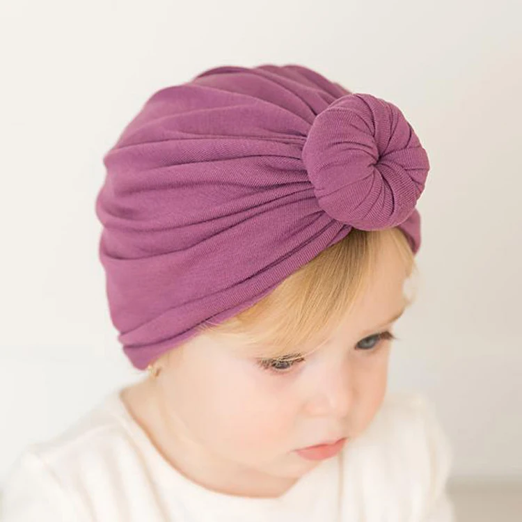 

Hot Sale Colorful Baby Headband Wrap Adorable Baby Knot Headbands Newborn Elastic Stretch Head Wrap Baby Hat, As picture, custom