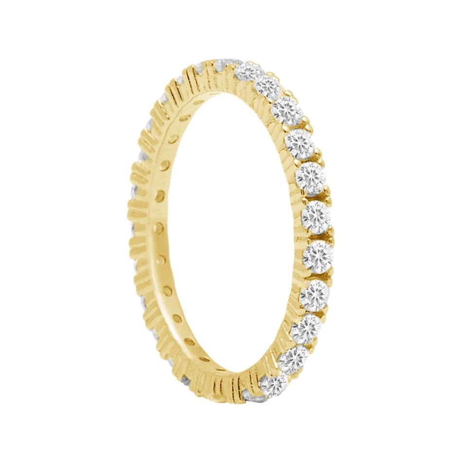 

Fashion Jewelry 925 Sterling Silver 18K Gold Plated Ring With Cubic Zircon