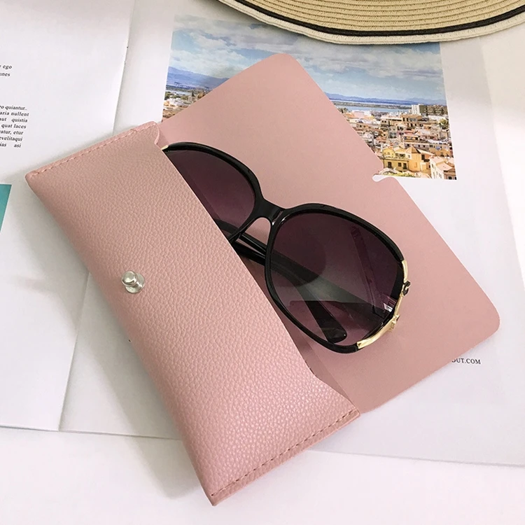 

DL Glasses DLC008 2021 hot sale fashion custom logo leather sunglasses case with logo pu pouch, Customized color