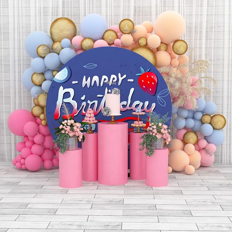 
OEM Custom Tension Fabric Display Circle Show Event Party Background Kids Decorations Birthday Backdrop 