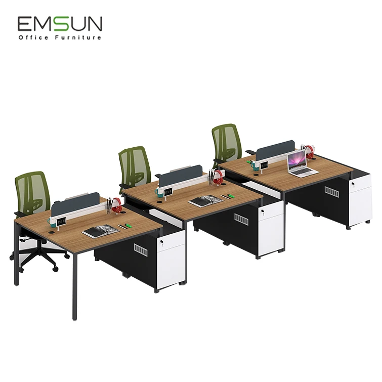 
Custom Furniture Desk White Office Table Modern Office Workstation Cubicle For 6 Person 