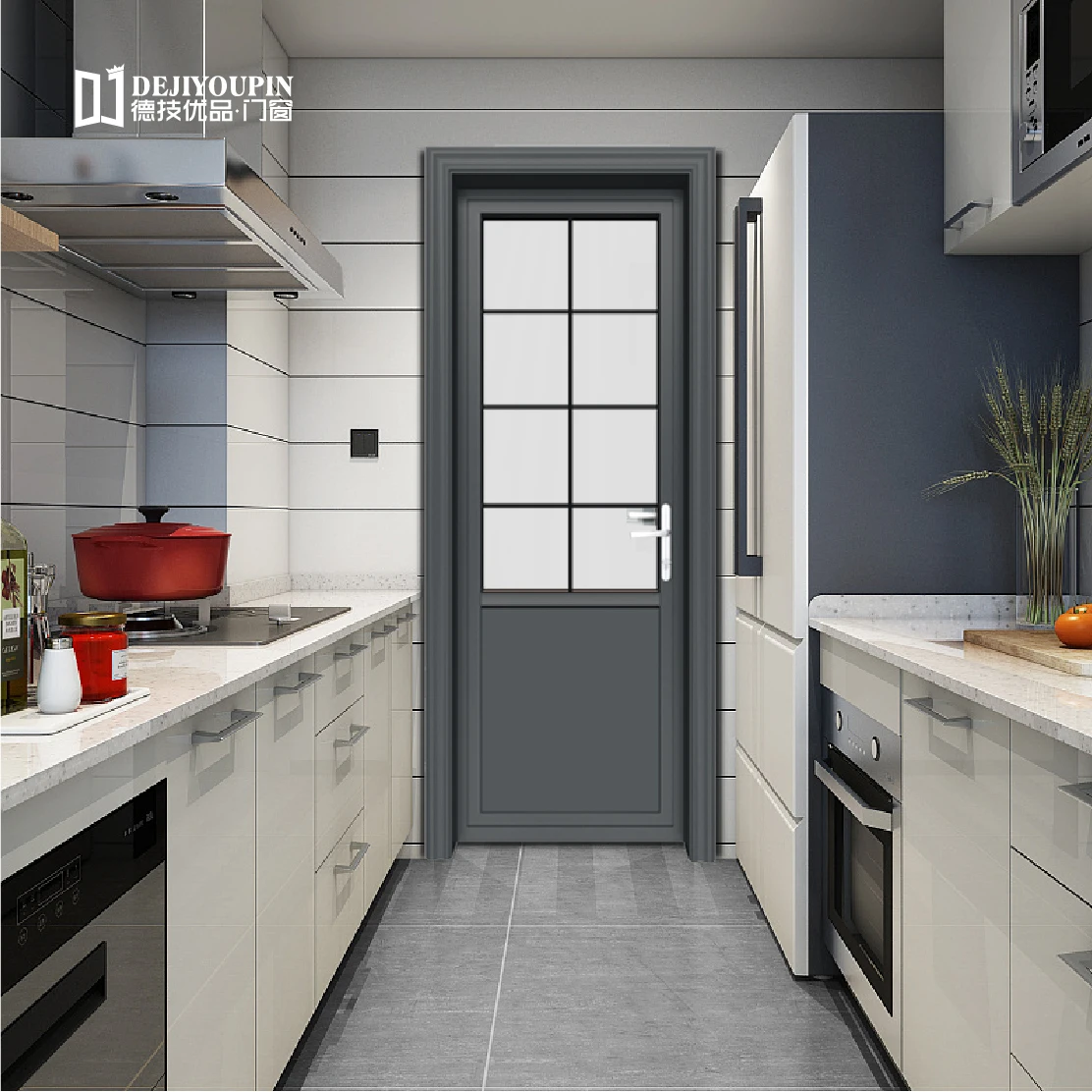 Factory price customized D63 thermal break residential project soundproof aluminum french door for sale