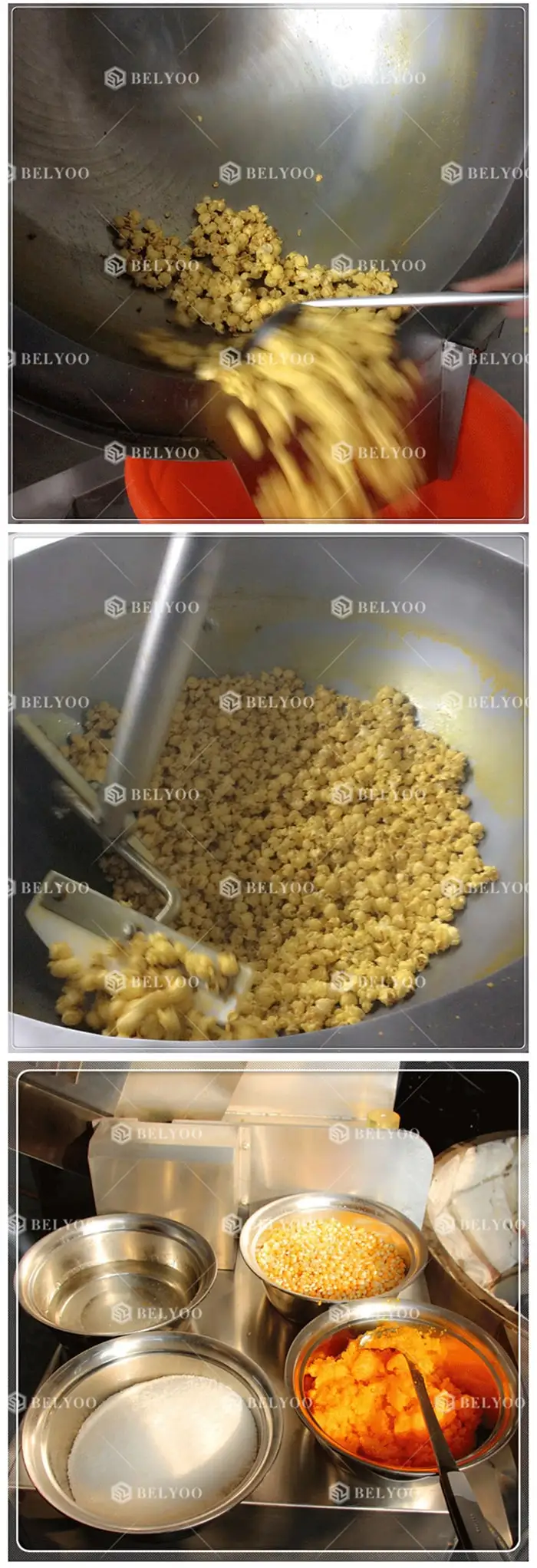 Gas electric mustard strawberry chocolate caramel popcorn maker home portable manual industrial popcorn making machine