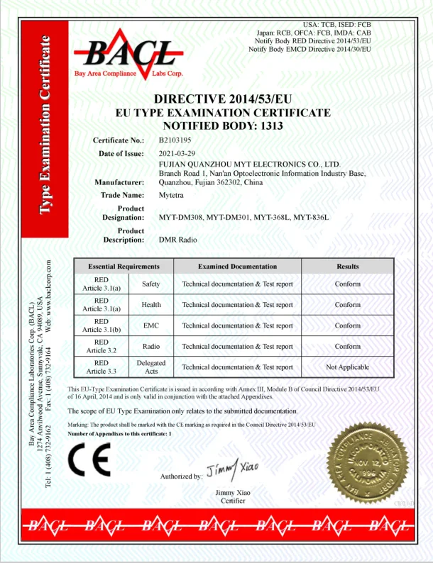 CE Certificate