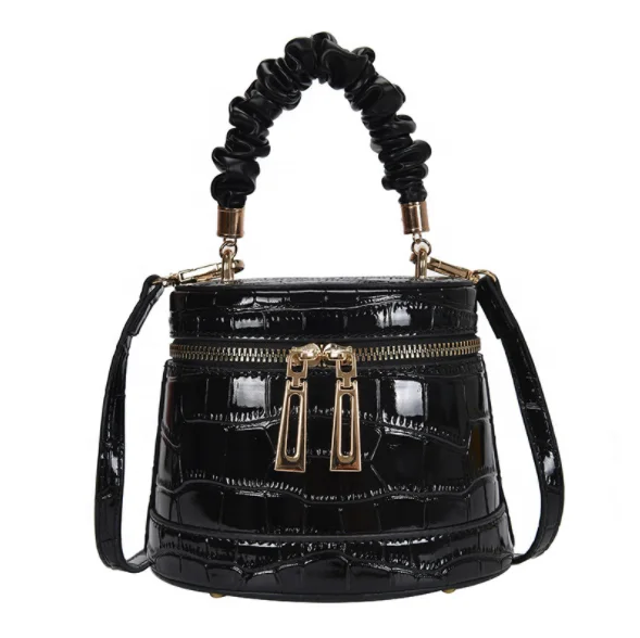 

2021 Hot Western Style Stone Pattern Shoulder Chain Box Small Bucket Bag For Women