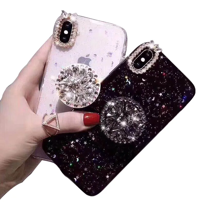

For iPhone 12 Case Luxury Anti Drop Diamond Mobile Cute Phone Cases for 11 Pro Max 7 8 Plus with Ring Stand, As pictures & accept customized