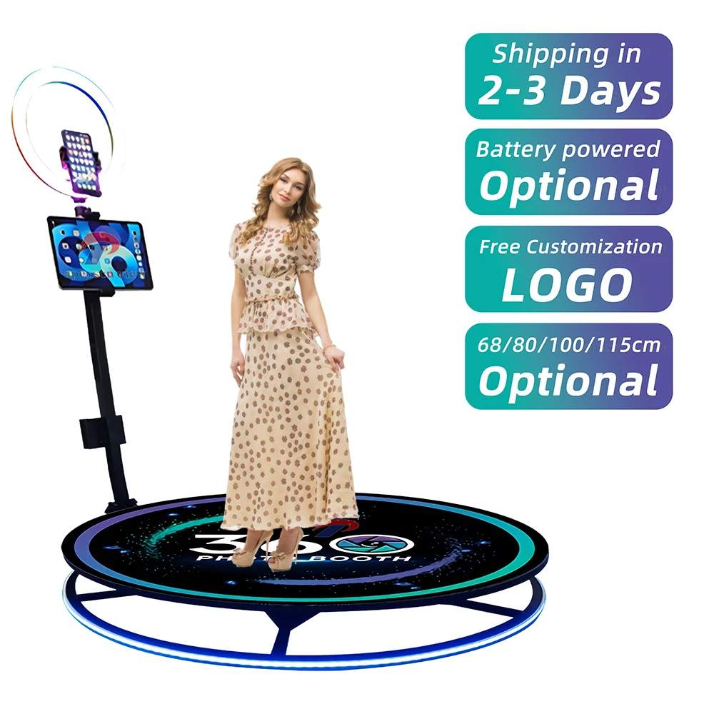 

large new manual portable 115 cm 360 spinner booth rotative camera rotating 360 Photo Booth Automatic