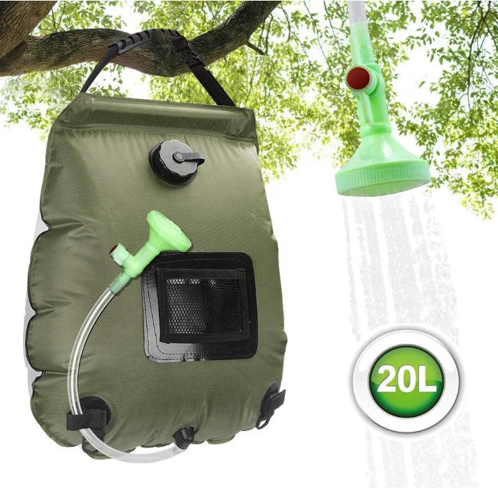 

Amazon hot sale Outdoor Travel Green clor 20L Solar Heating Camping Shower Bag, Red /green /blue/ black