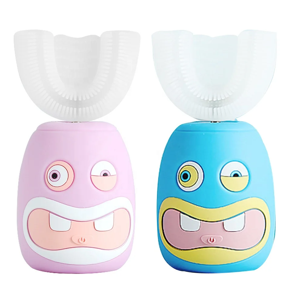 

Sonic Children Electric Toothbrush Cartoon Pattern Toothbrush Soft Silicone Brush Head Fully Automatic Kids Electric Toothbrush, Pink, blue