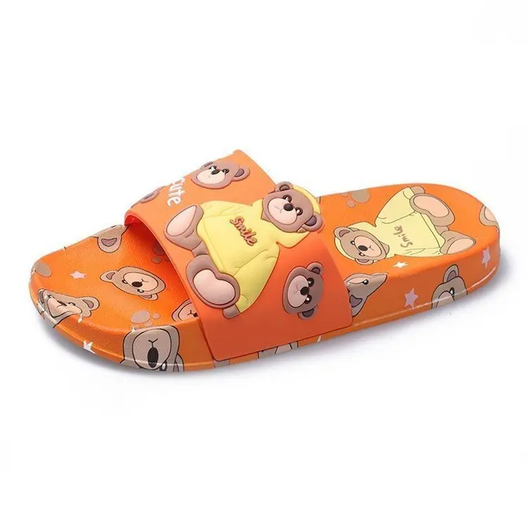 

2021 summer new women's bear cartoon flat slippers